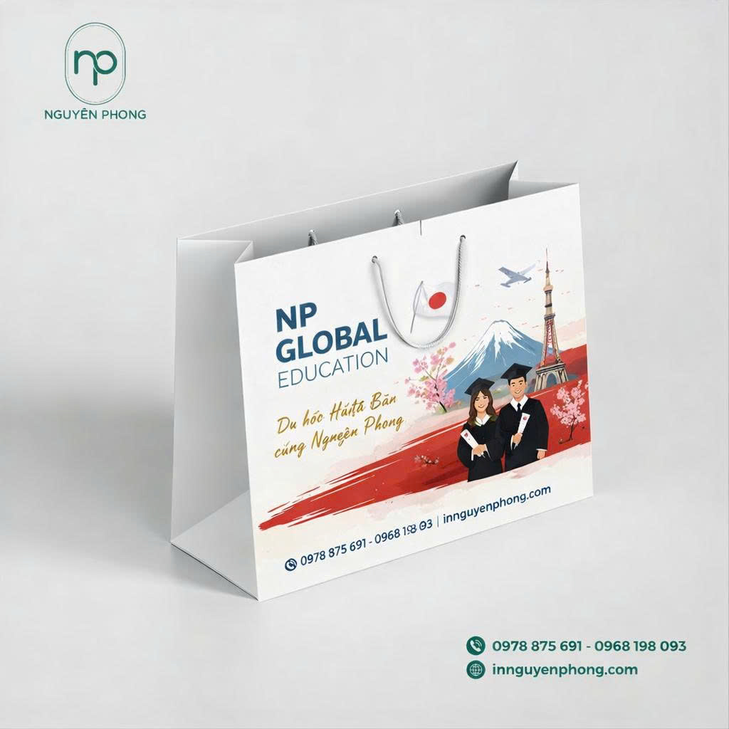 Mẫu in túi giấy dành cho công ty du học, giáo dục